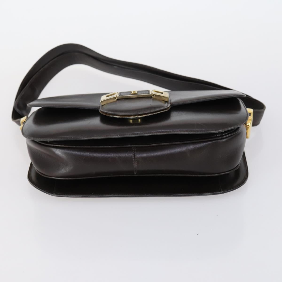 BALLY Shoulder Bag Leather Nylon PVC 4Set Black Brown Auth bs30281
