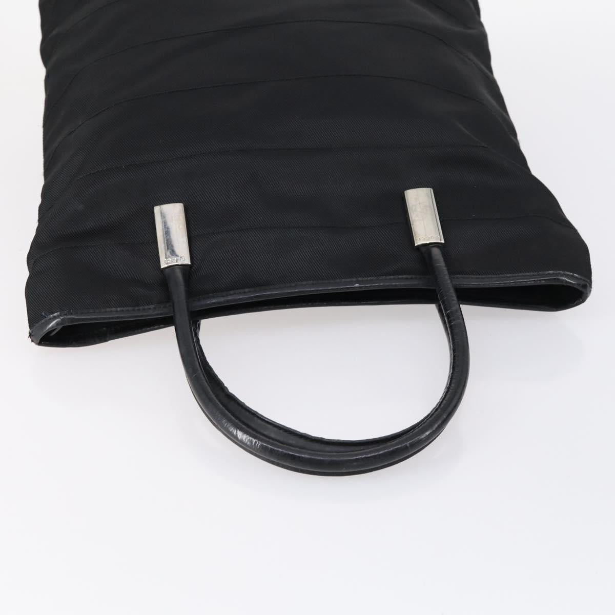 GUCCI Tote Bag Suede Canvas Nylon 4Set Black Ivory Auth bs30282