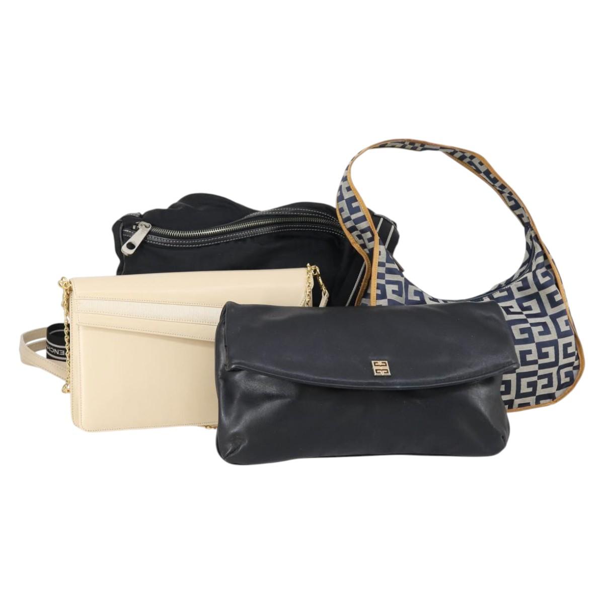 GIVENCHY Shoulder Bag Nylon 4Set Black Navy beige Auth bs30283