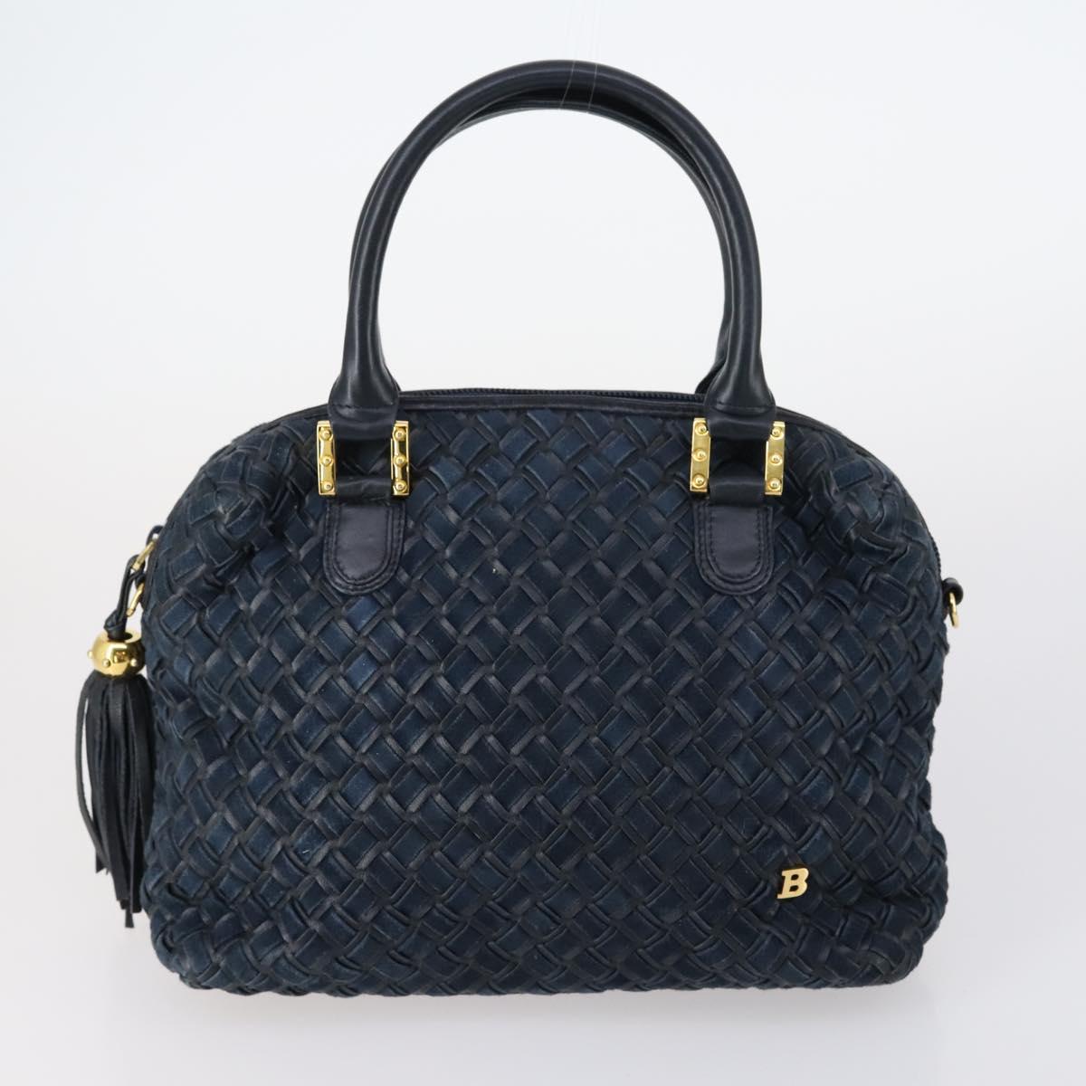 BALLY Tote Bag Leather Canvas Nylon 4Set Black Ivory Navy Auth bs30284