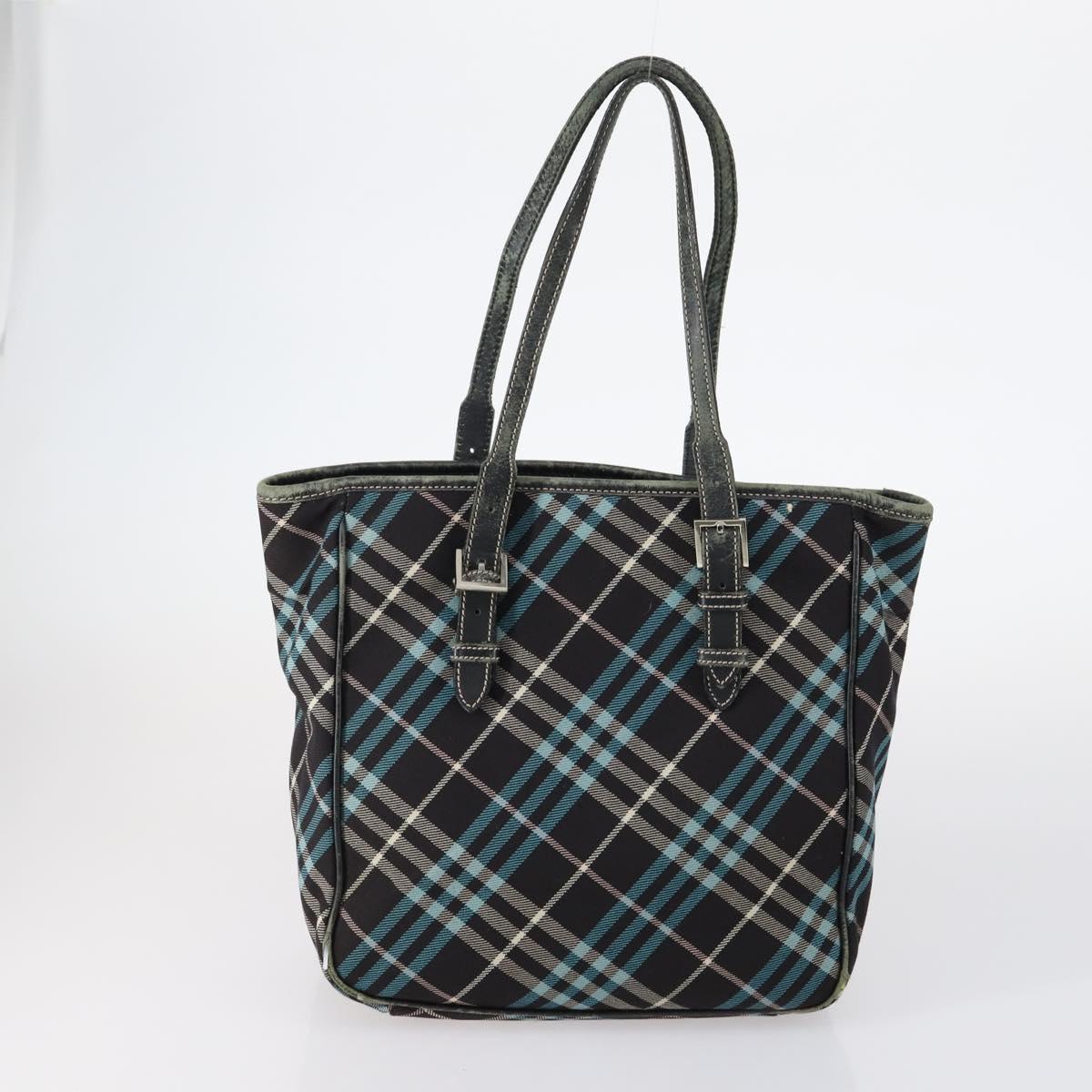 BURBERRY Nova Check Tote Bag PVC Nylon Canvas 5Set Beige Navy Auth bs30285