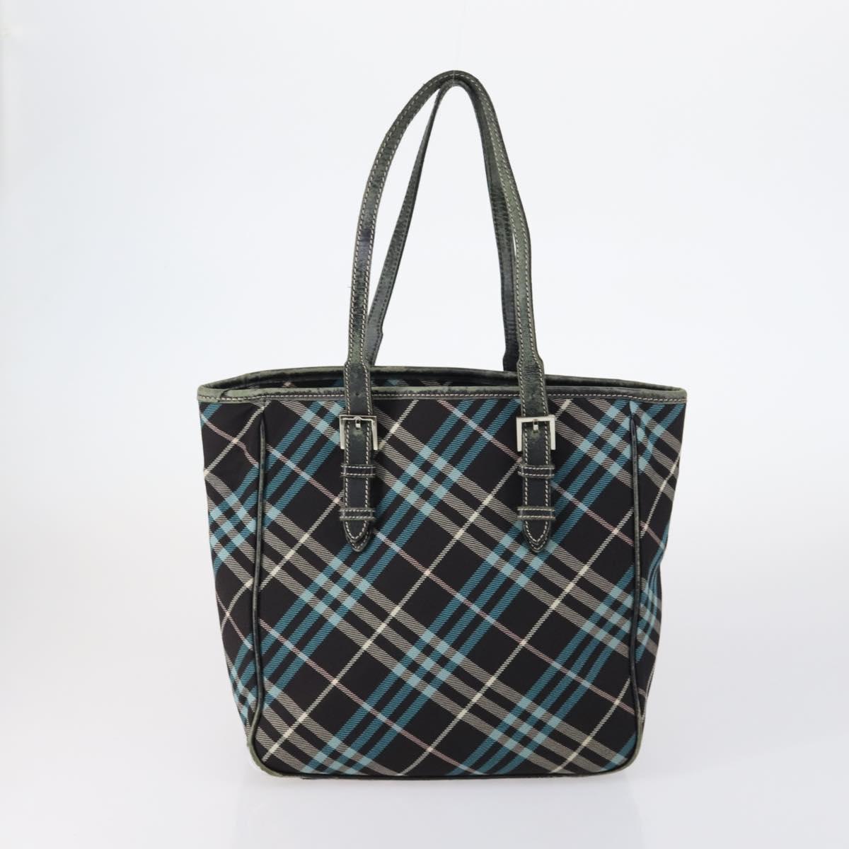 BURBERRY Nova Check Tote Bag PVC Nylon Canvas 5Set Beige Navy Auth bs30285