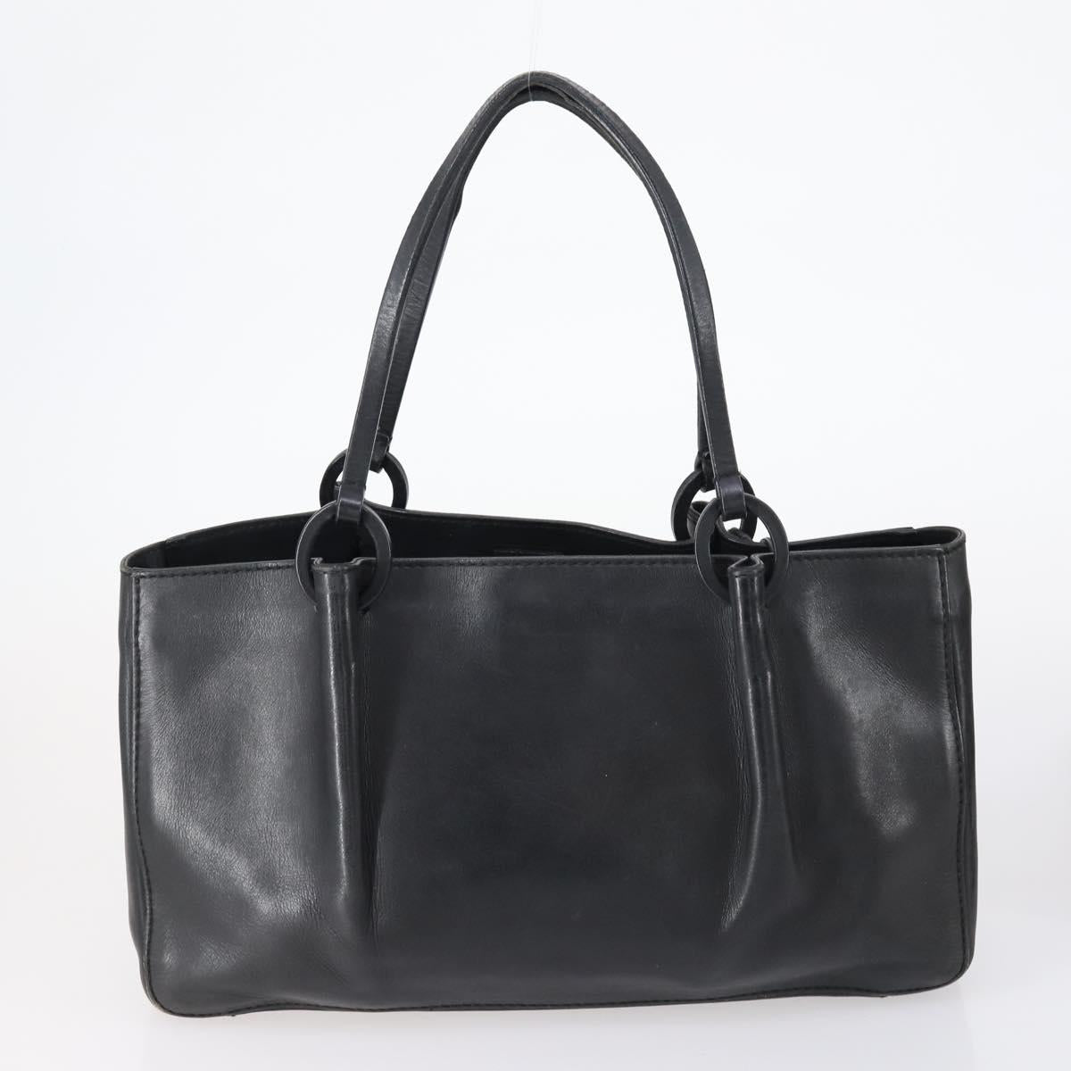 GUCCI Web Sherry Line Hand Bag Leather Nylon 5Set Black Khaki Auth bs30287