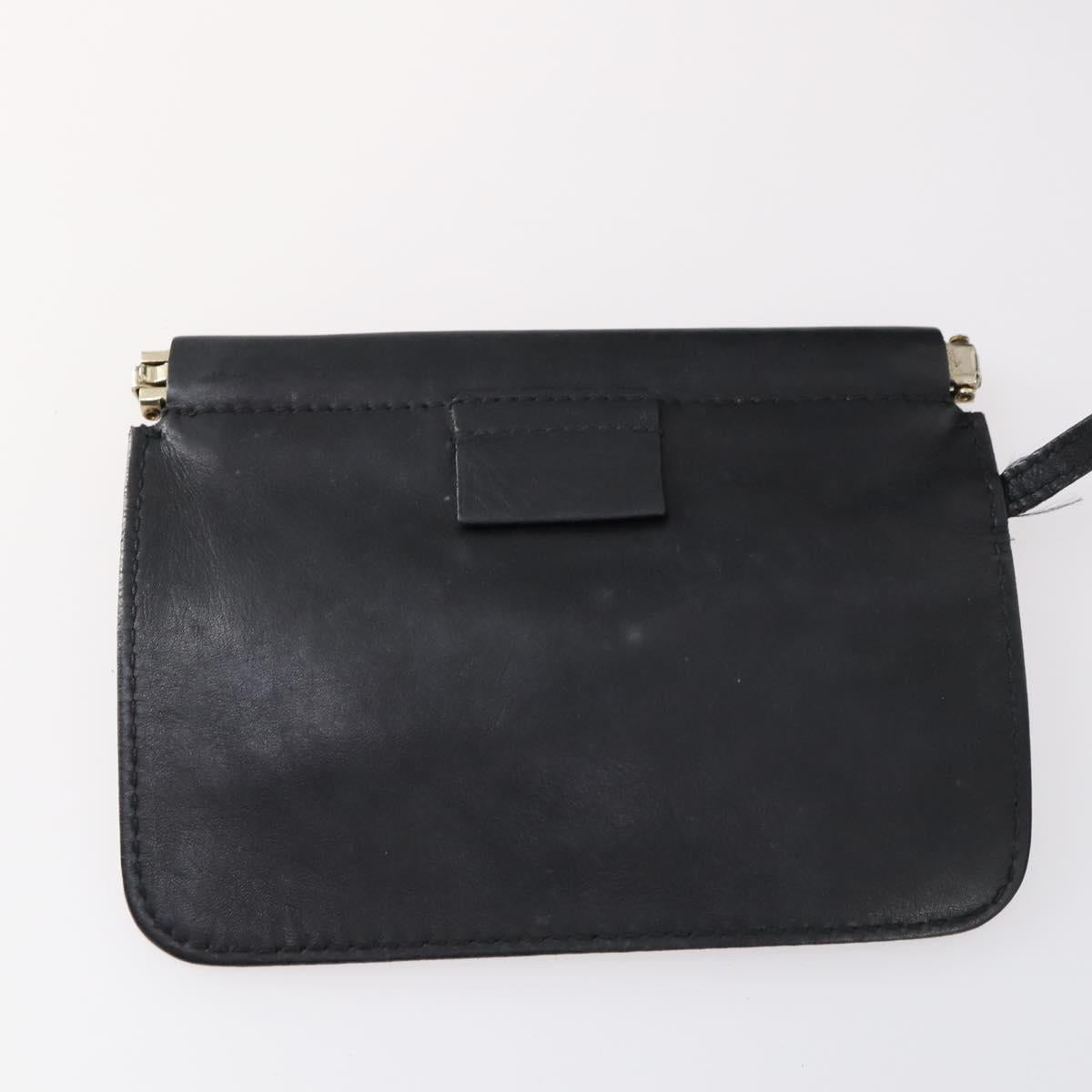 GUCCI Web Sherry Line Hand Bag Leather Nylon 5Set Black Khaki Auth bs30287