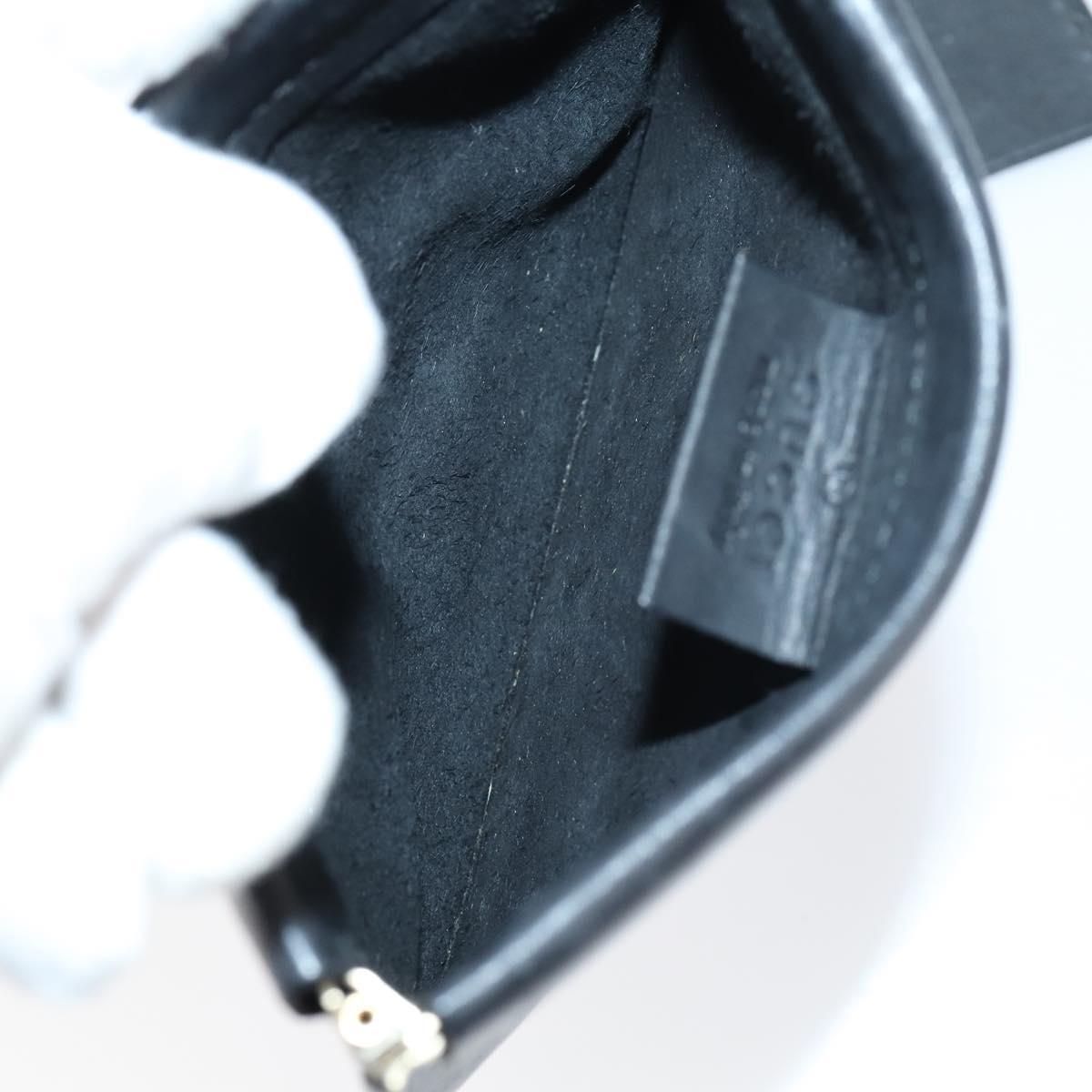 GUCCI Web Sherry Line Hand Bag Leather Nylon 5Set Black Khaki Auth bs30287