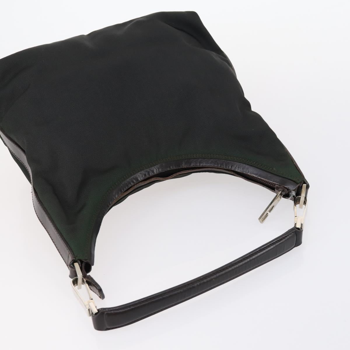 GUCCI Web Sherry Line Hand Bag Leather Nylon 5Set Black Khaki Auth bs30287