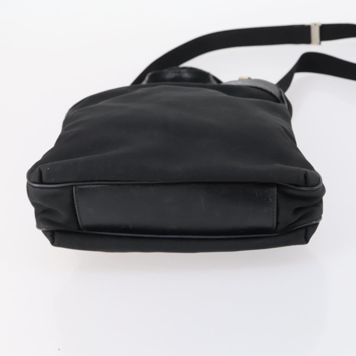 GUCCI Web Sherry Line Hand Bag Leather Nylon 5Set Black Khaki Auth bs30287