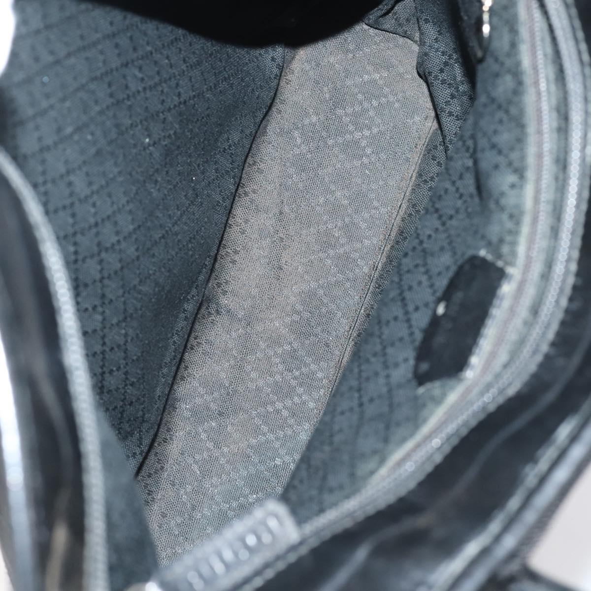 GUCCI Web Sherry Line Hand Bag Leather Nylon 5Set Black Khaki Auth bs30287