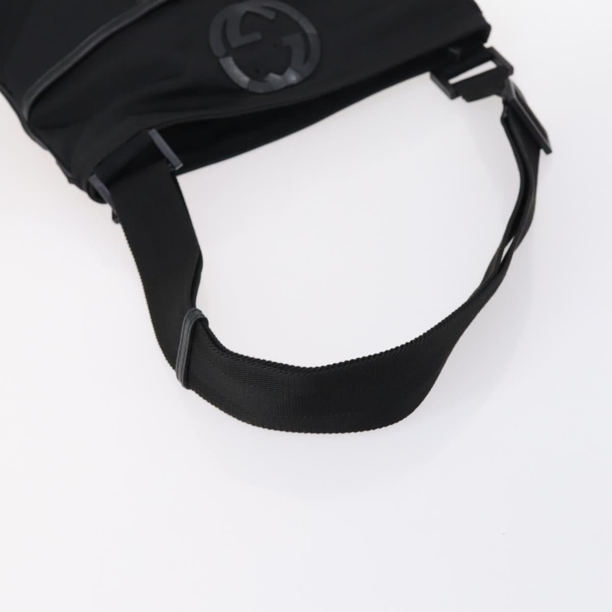 GUCCI Web Sherry Line Hand Bag Leather Nylon 5Set Black Khaki Auth bs30287