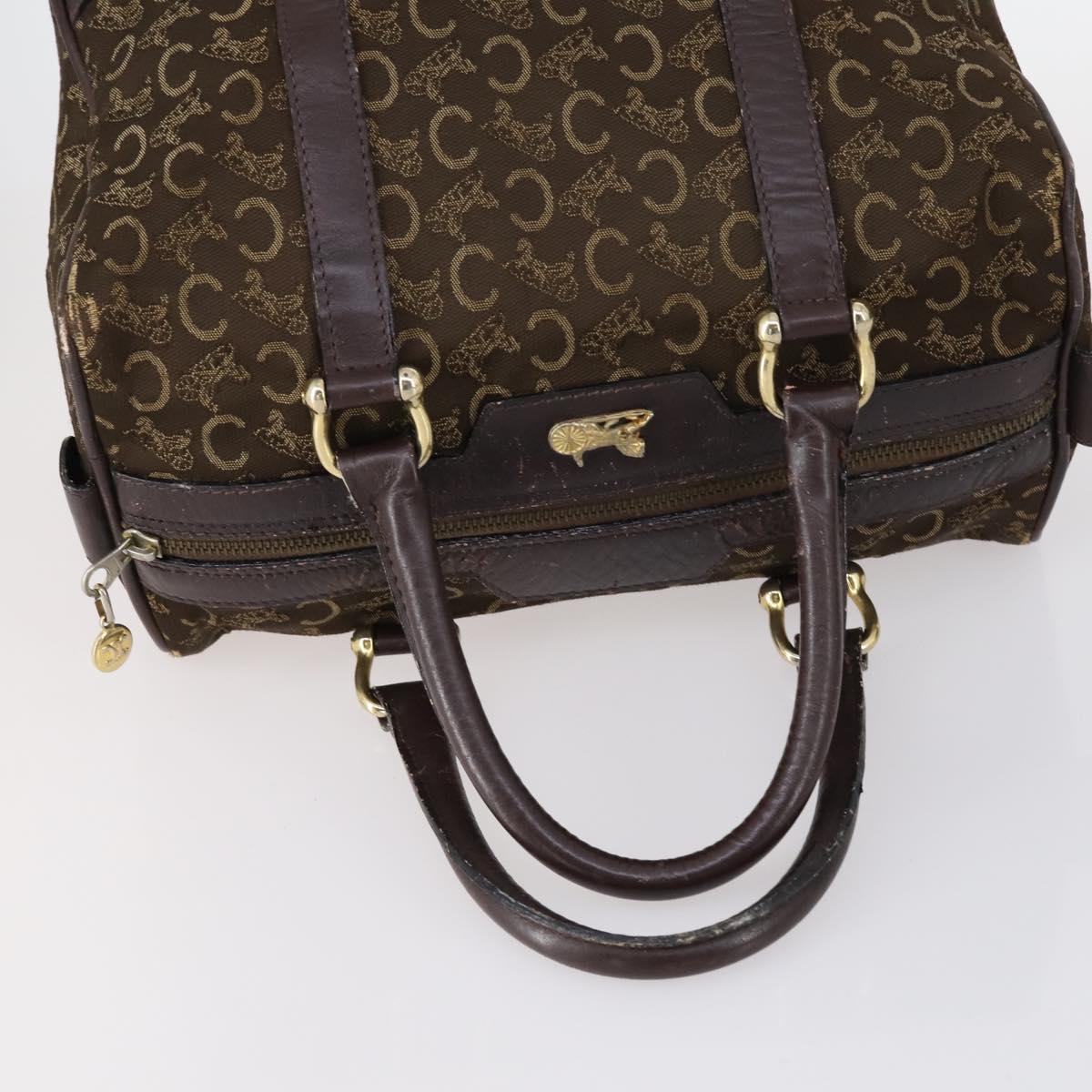 CELINE C Macadam Canvas Hand Bag PVC 3Set Navy Brown Auth bs30288