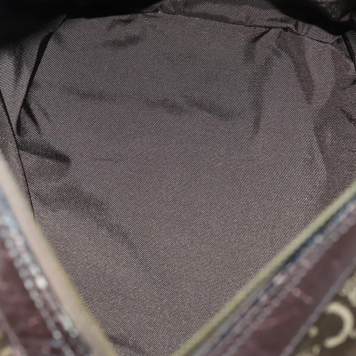 CELINE C Macadam Canvas Hand Bag PVC 3Set Navy Brown Auth bs30288