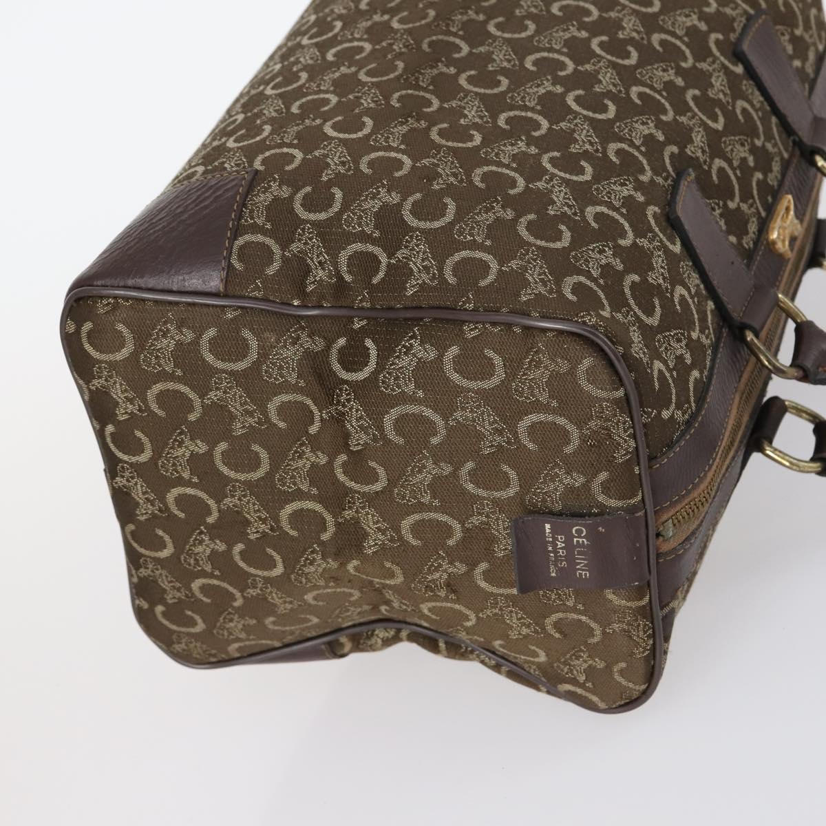 CELINE C Macadam Canvas Hand Bag PVC 3Set Navy Brown Auth bs30288