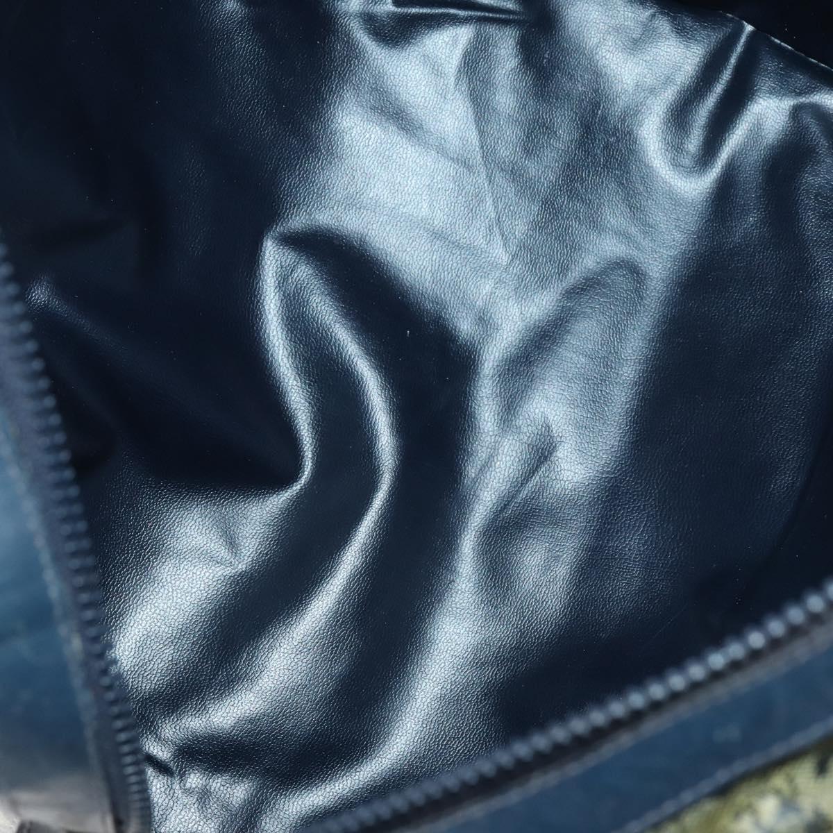 CELINE C Macadam Canvas Hand Bag PVC 3Set Navy Brown Auth bs30288