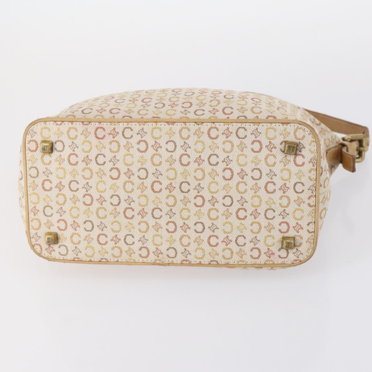 CELINE C Macadam Canvas Bag Nylon PVC Canvas Suede 4 Set Beige Auth bs30289