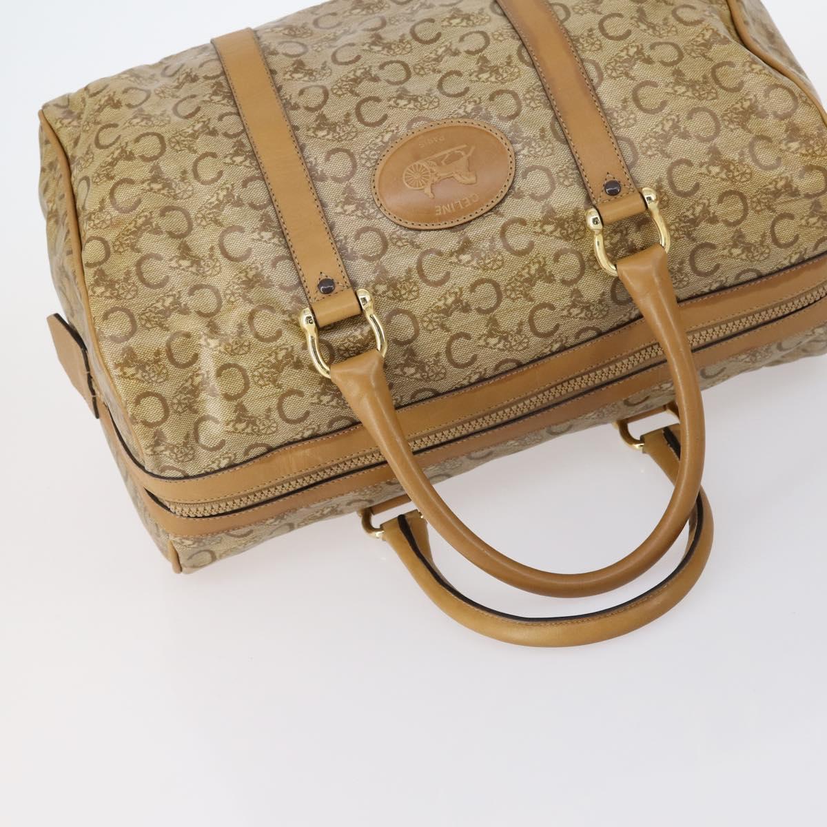 CELINE C Macadam Canvas Bag Nylon PVC Canvas Suede 4 Set Beige Auth bs30289