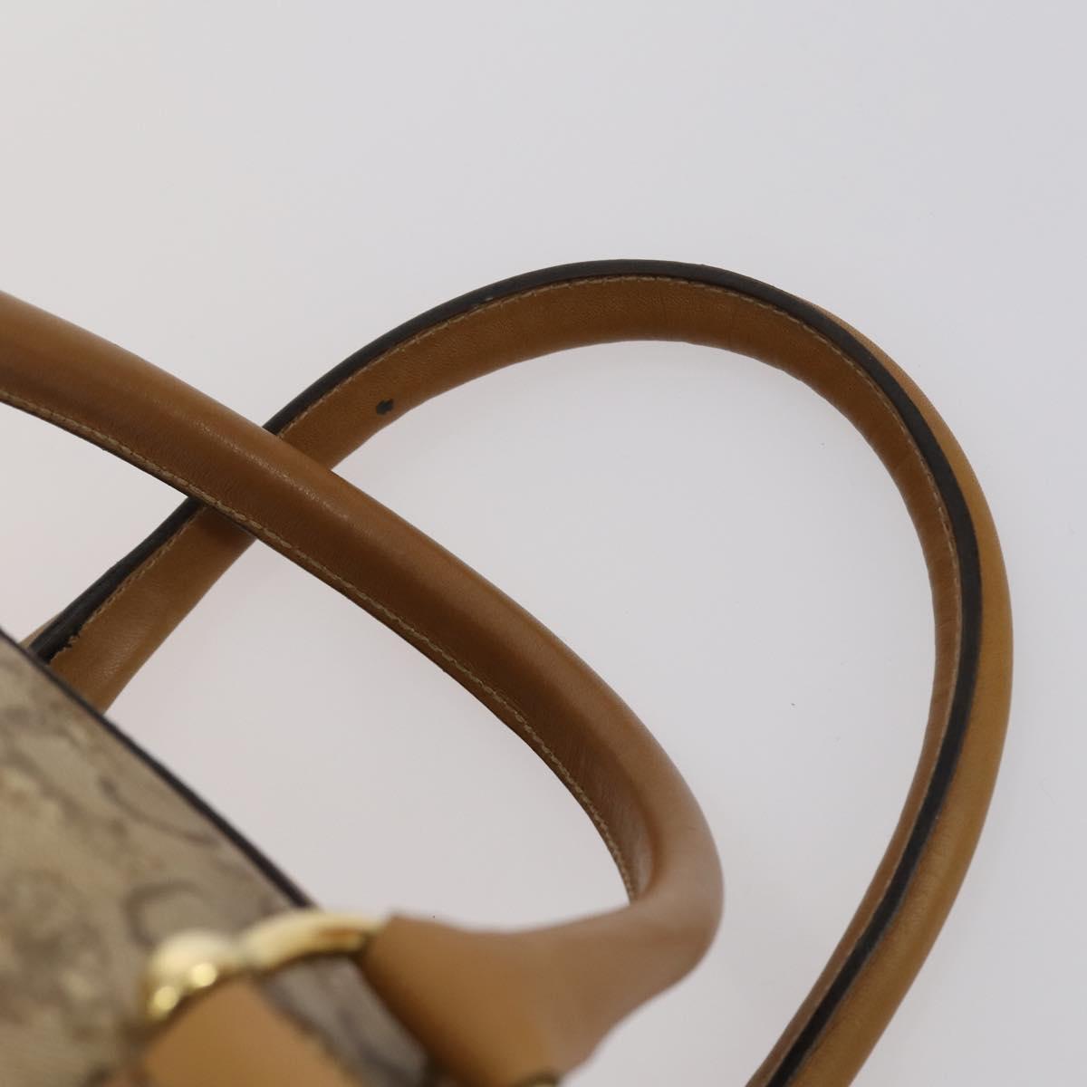 CELINE C Macadam Canvas Bag Nylon PVC Canvas Suede 4 Set Beige Auth bs30289