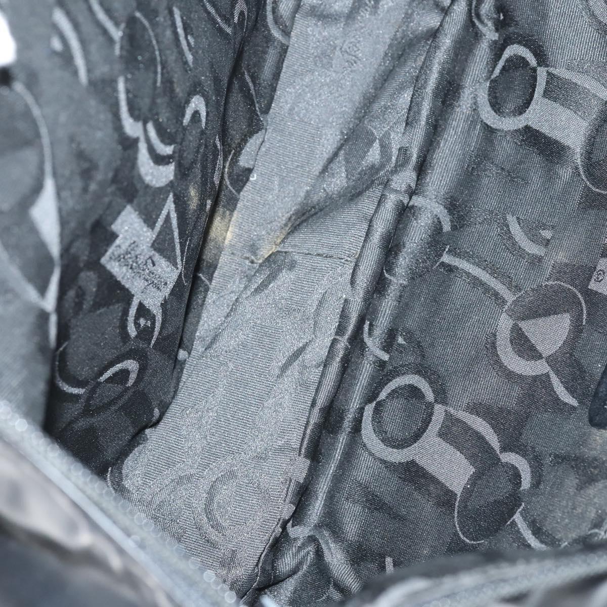 Salvatore Ferragamo Bag Leather Sequin PVC 4 Set Black Beige Silver Auth bs30291