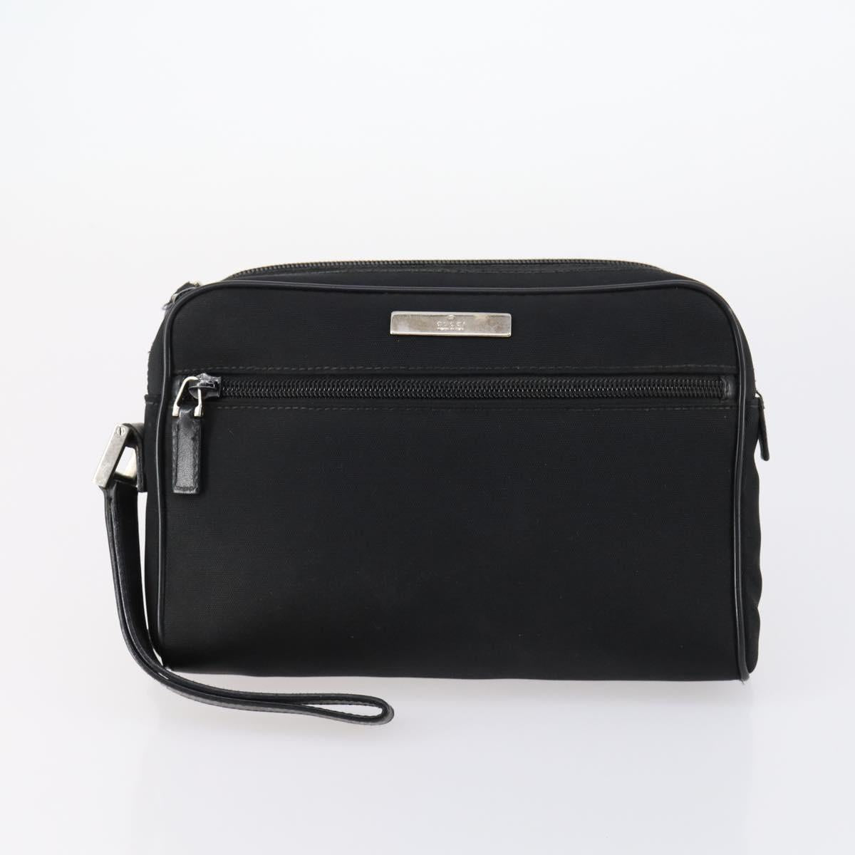 GUCCI Shoulder Bag Leather Nylon 5 Set Black Auth bs30293