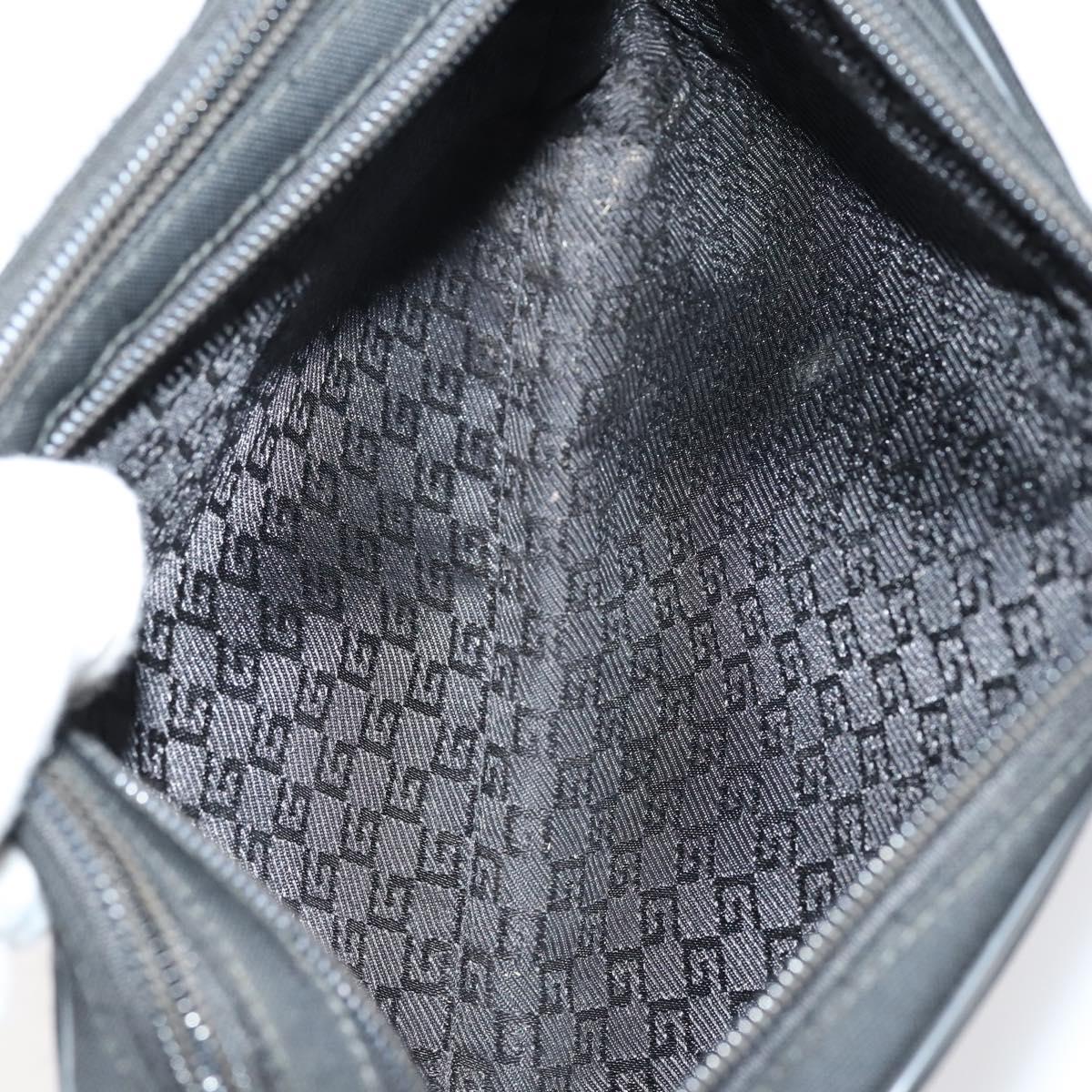 GUCCI Shoulder Bag Leather Nylon 5 Set Black Auth bs30293