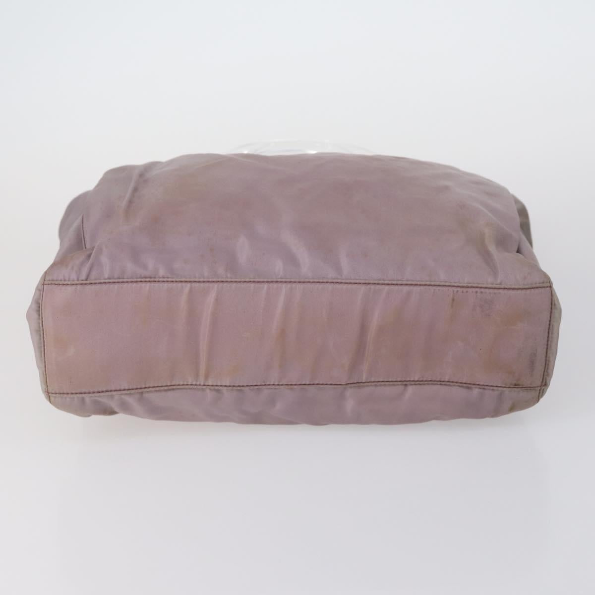 PRADA Tote Bag Nylon Suede 5Set Brown Khaki beige Auth bs30294