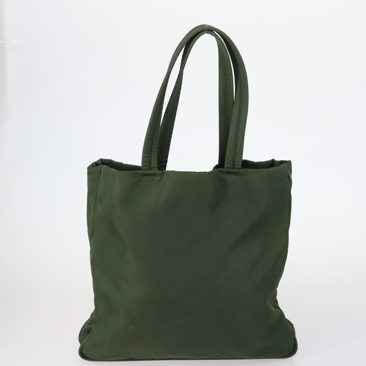 PRADA Tote Bag Nylon Suede 5Set Brown Khaki beige Auth bs30294