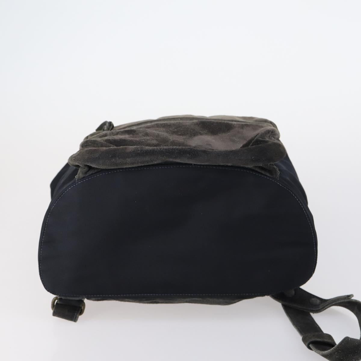 PRADA Tote Bag Nylon Suede 5Set Brown Khaki beige Auth bs30294