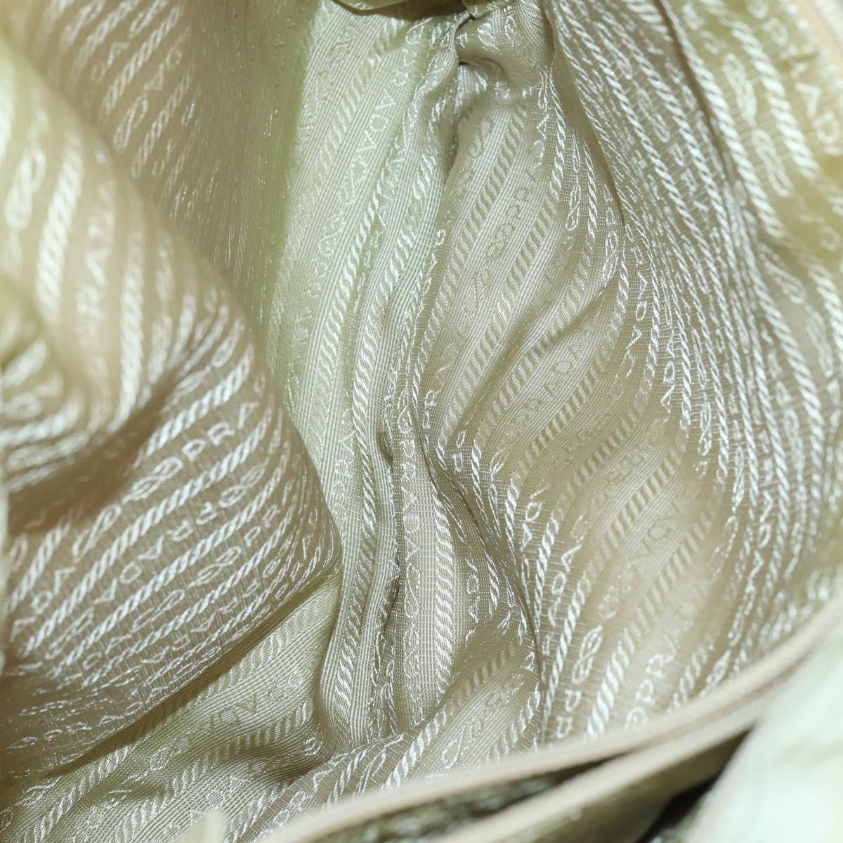 PRADA Tote Bag Nylon Suede 5Set Brown Khaki beige Auth bs30294