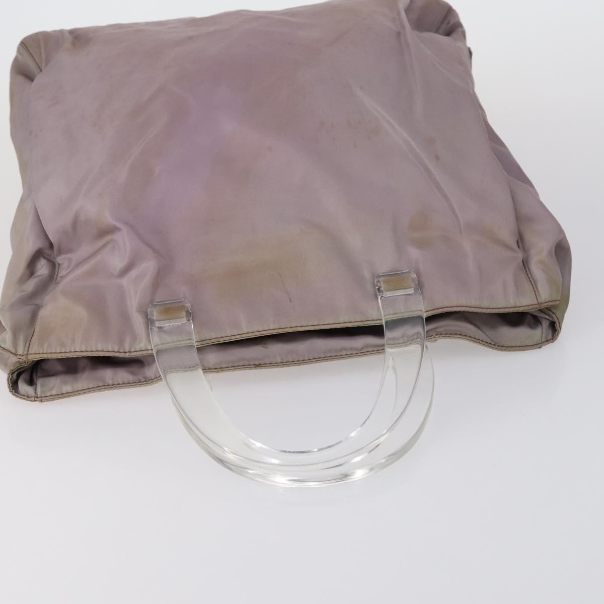 PRADA Tote Bag Nylon Suede 5Set Brown Khaki beige Auth bs30294