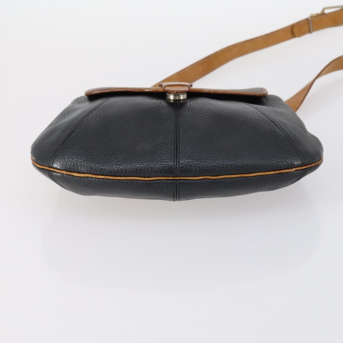 Christian Dior Shoulder Bag Leather Canvas 3 Set Black Beige Auth bs30295