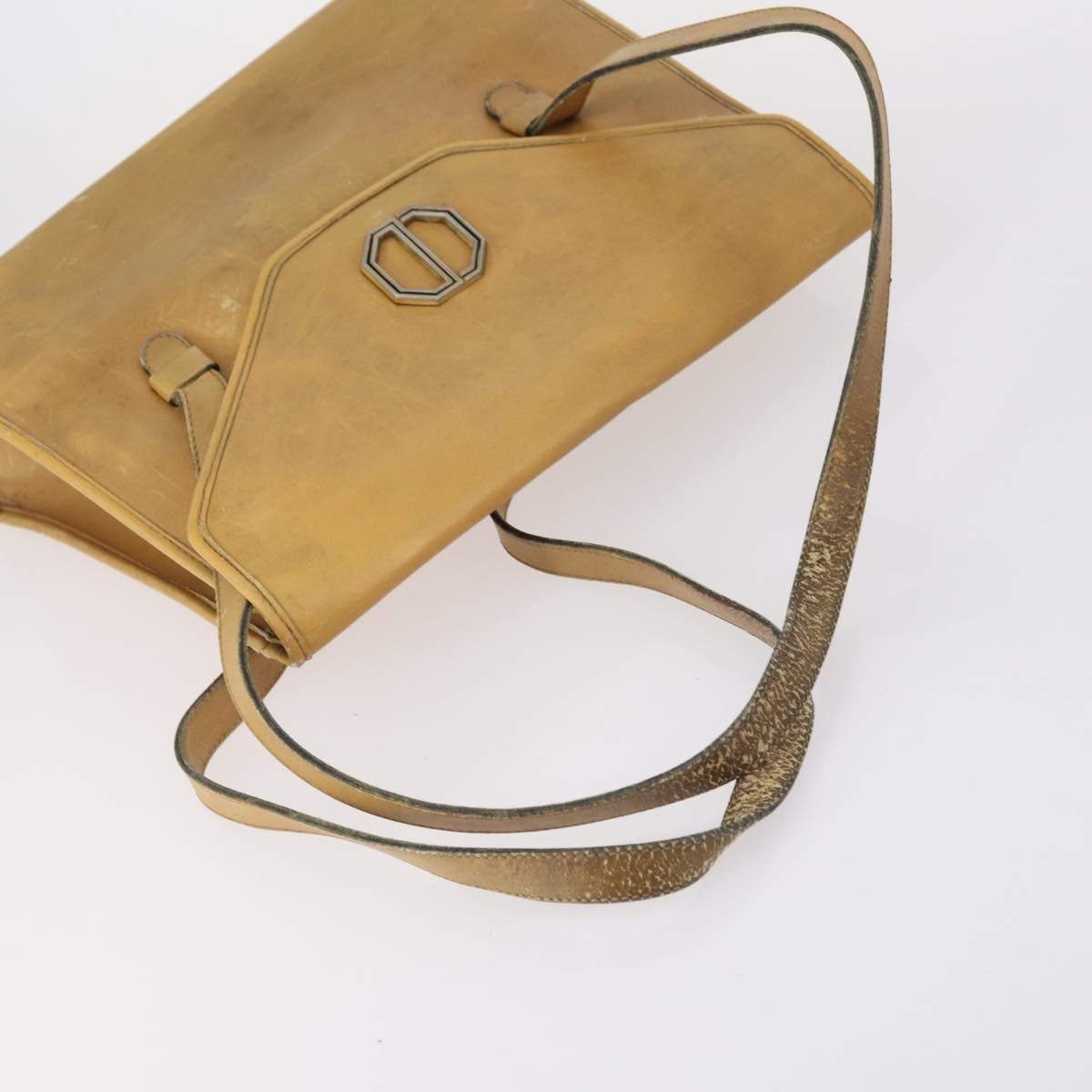 Christian Dior Shoulder Bag Leather Canvas 3 Set Black Beige Auth bs30295