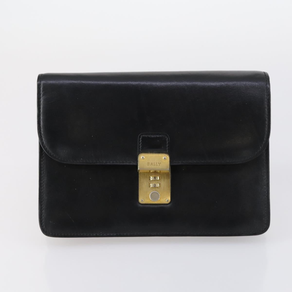 BALLY Tote Bag Leather Nylon PVC 5Set Black Beige Auth bs30296