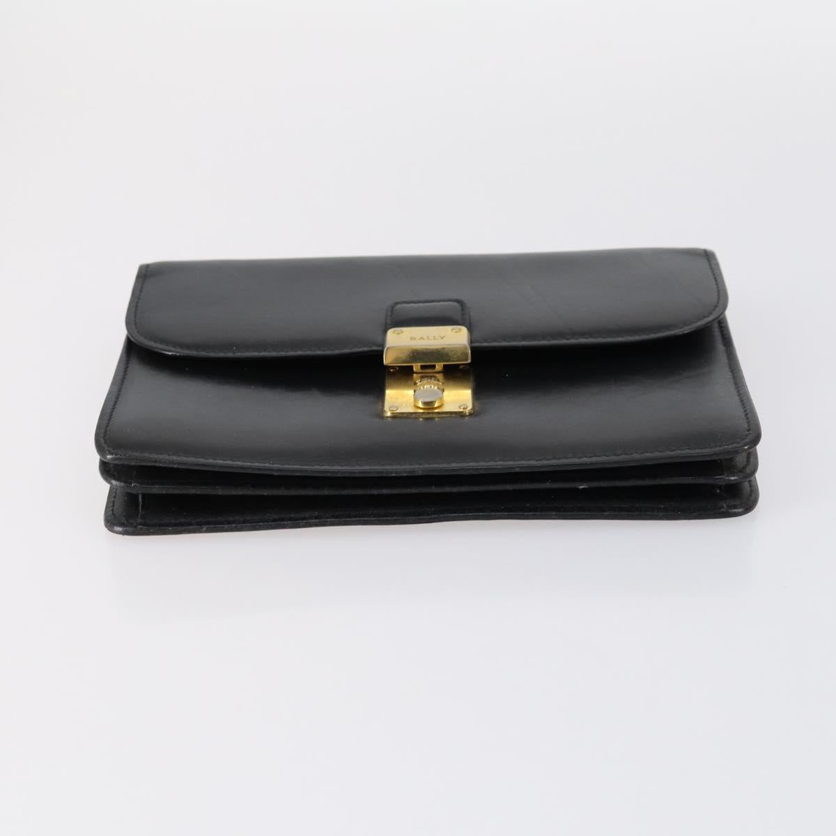 BALLY Tote Bag Leather Nylon PVC 5Set Black Beige Auth bs30296