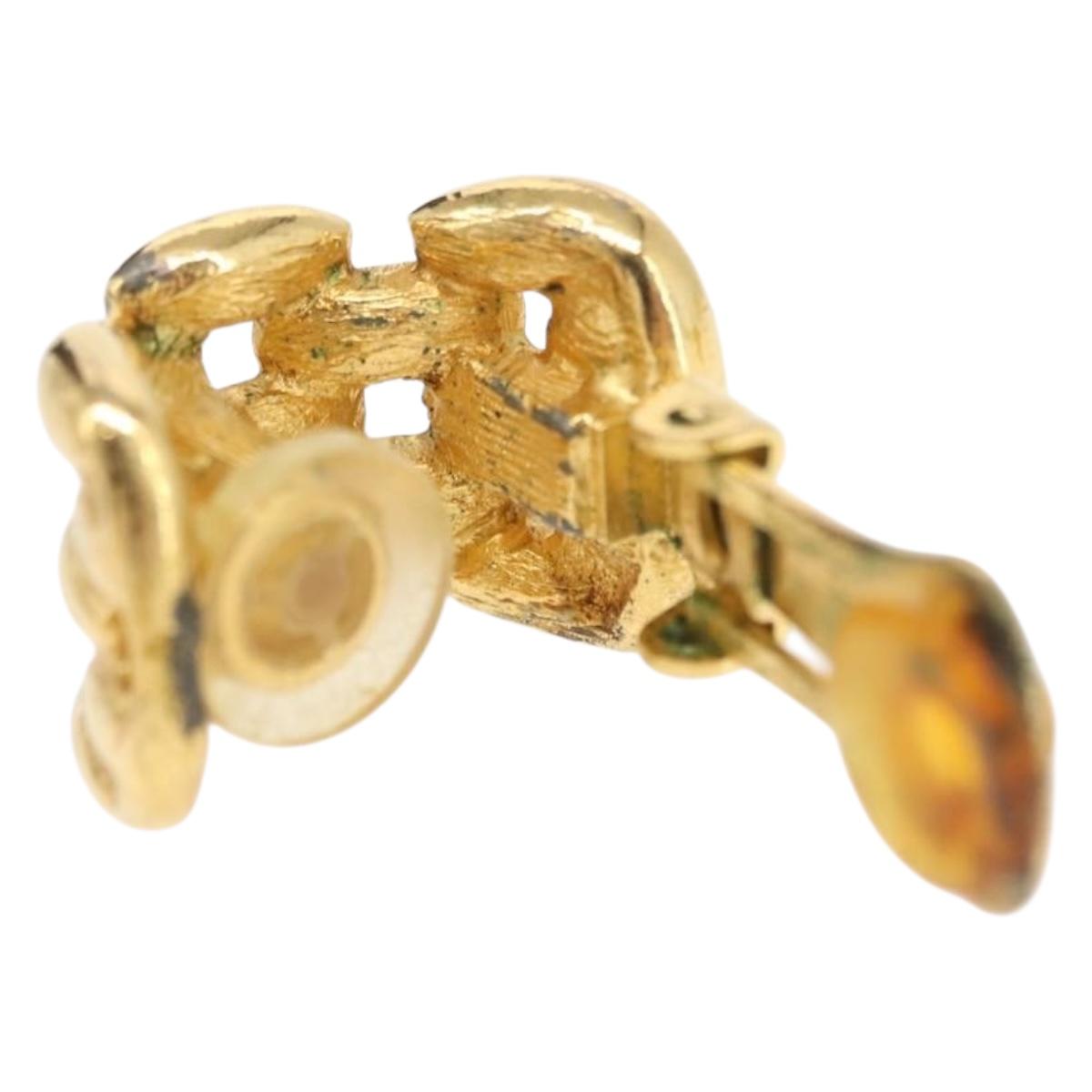 Christian Dior Earring metal Gold Tone Auth bs30301