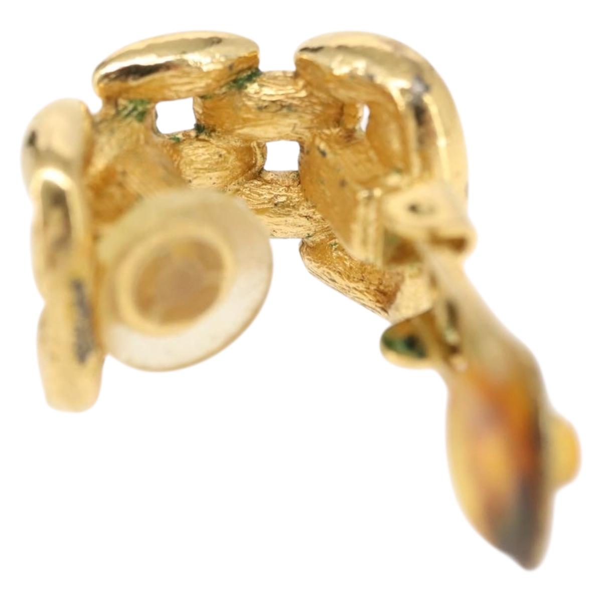 Christian Dior Earring metal Gold Tone Auth bs30301