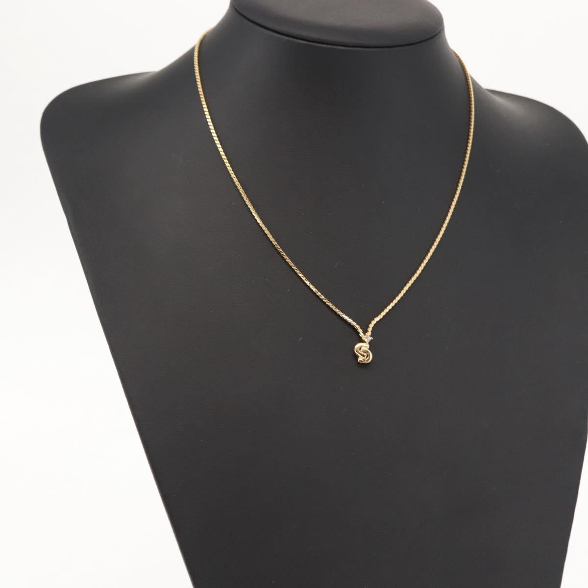 Christian Dior Necklace metal Gold Tone Auth bs30304