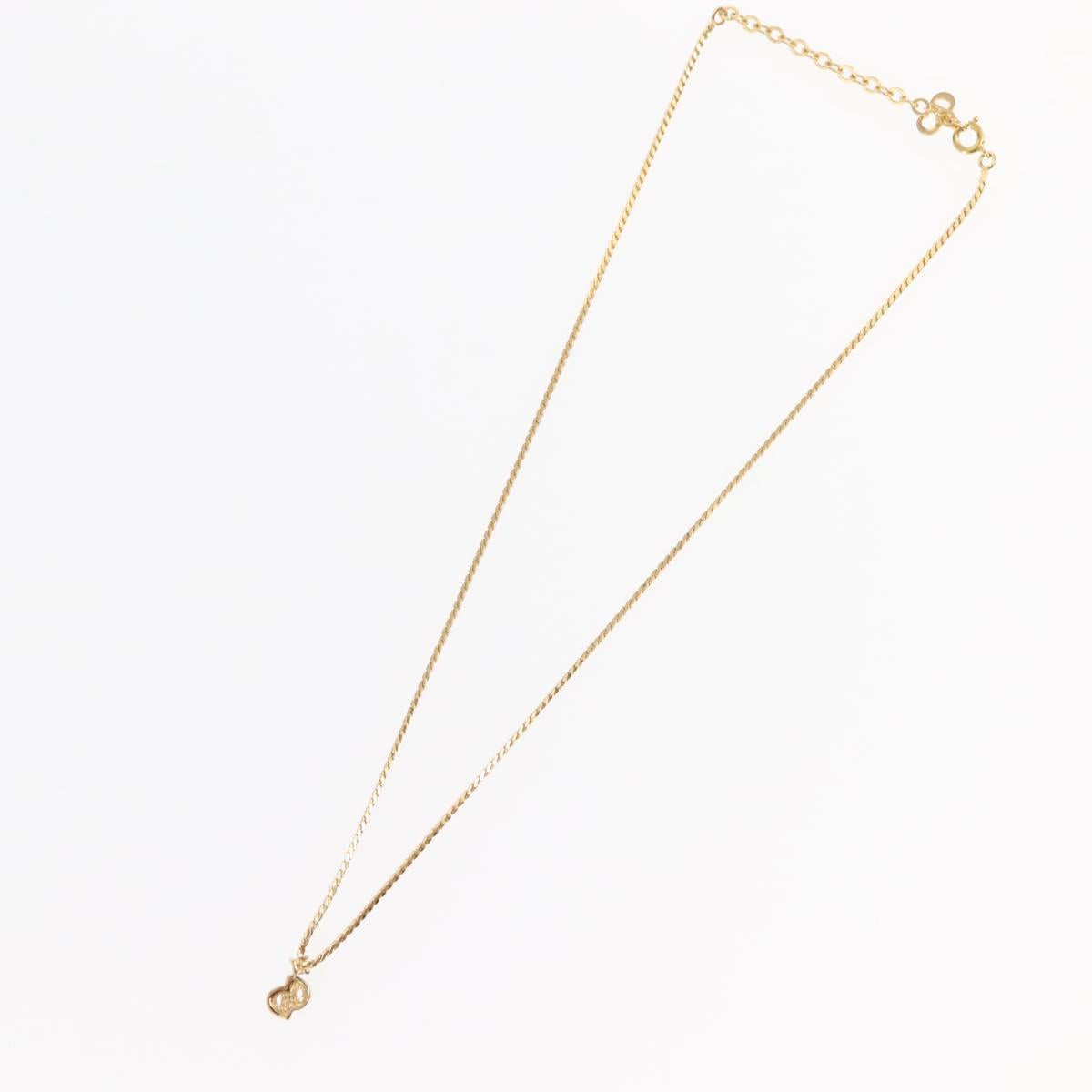 Christian Dior Necklace metal Gold Tone Auth bs30304