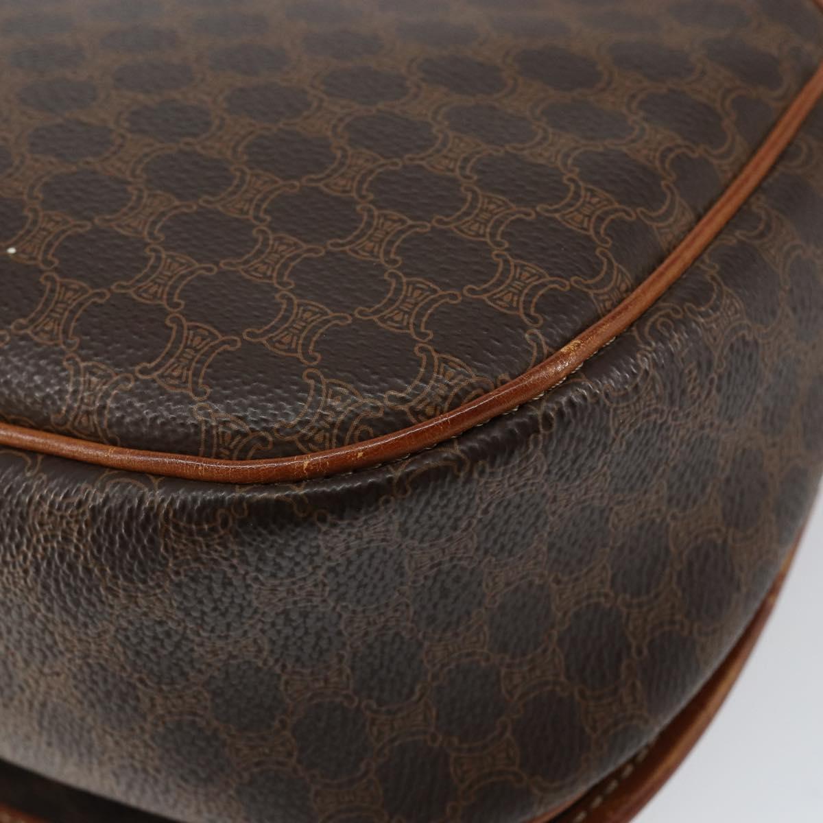 CELINE Macadam Canvas Shoulder Bag PVC Brown Gold Auth bs30306