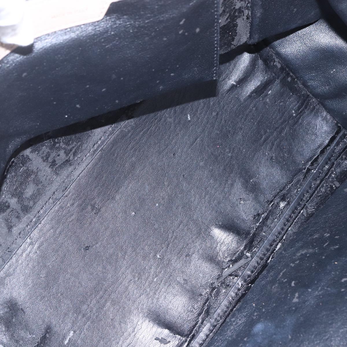 CELINE Trapeze Hand Bag Leather 2way Beige Gold Auth bs30311