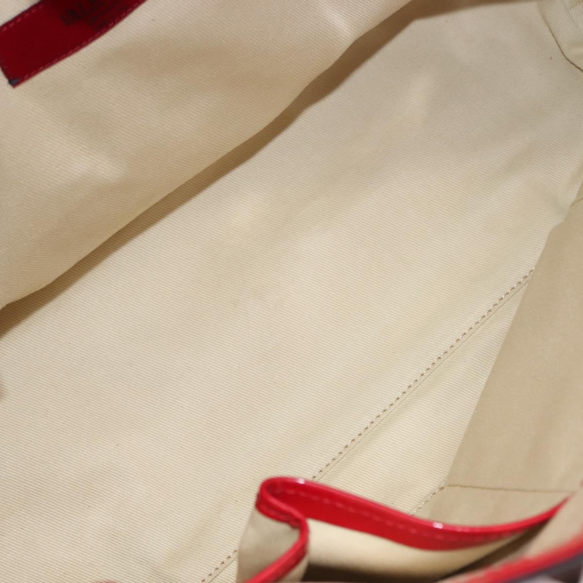 VALENTINO Rock Studs Hand Bag Patent leather 2way Red Gold Auth bs30313