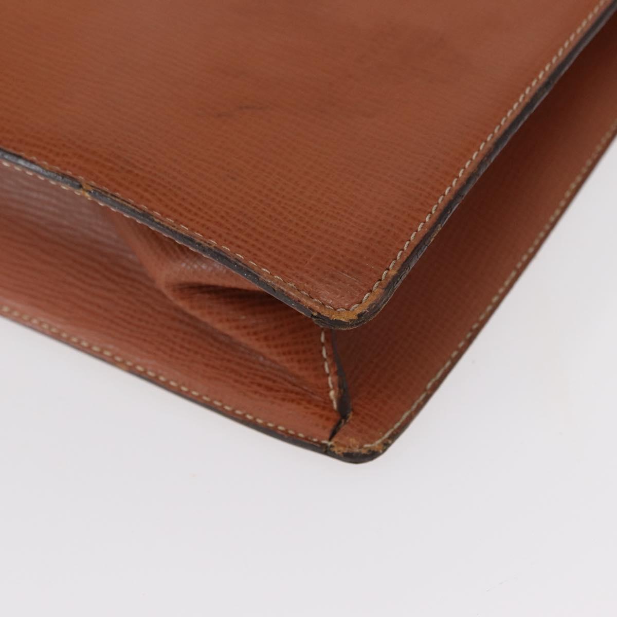 LOEWE Anagram Briefcase Leather Green Gold Auth bs30318