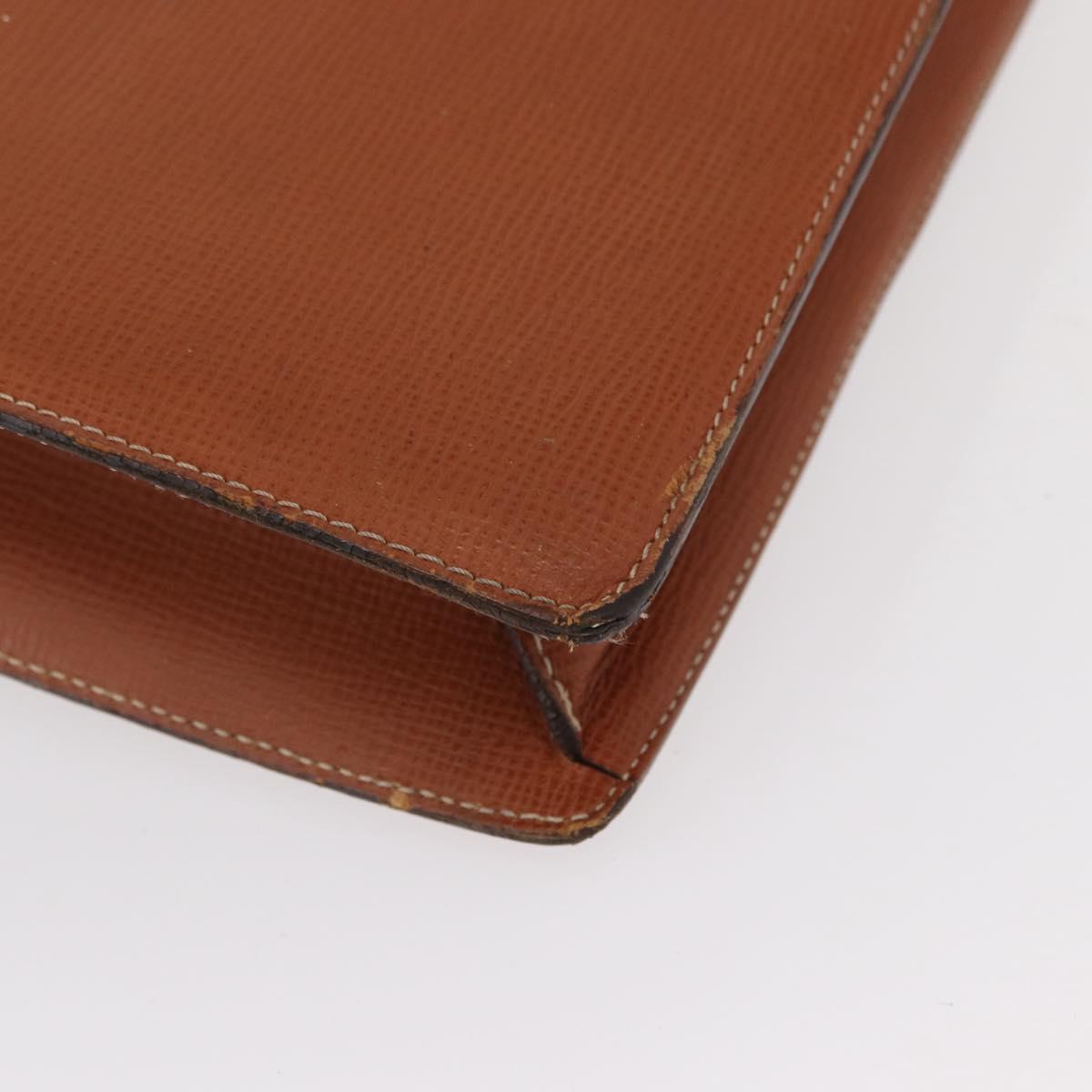 LOEWE Anagram Briefcase Leather Green Gold Auth bs30318