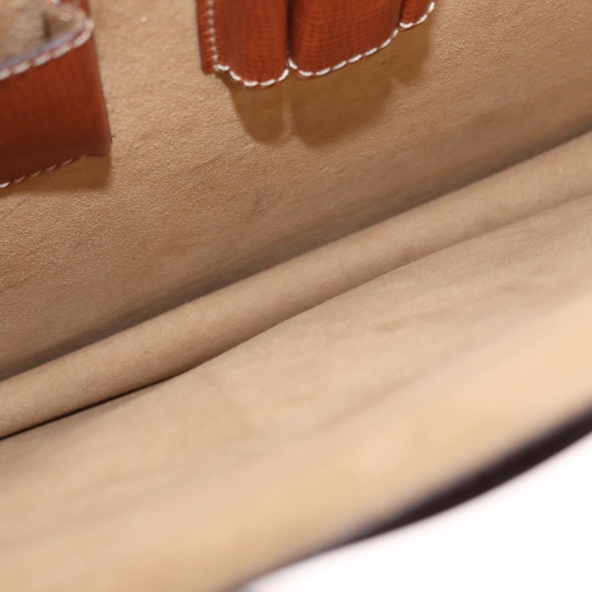 LOEWE Anagram Briefcase Leather Green Gold Auth bs30318