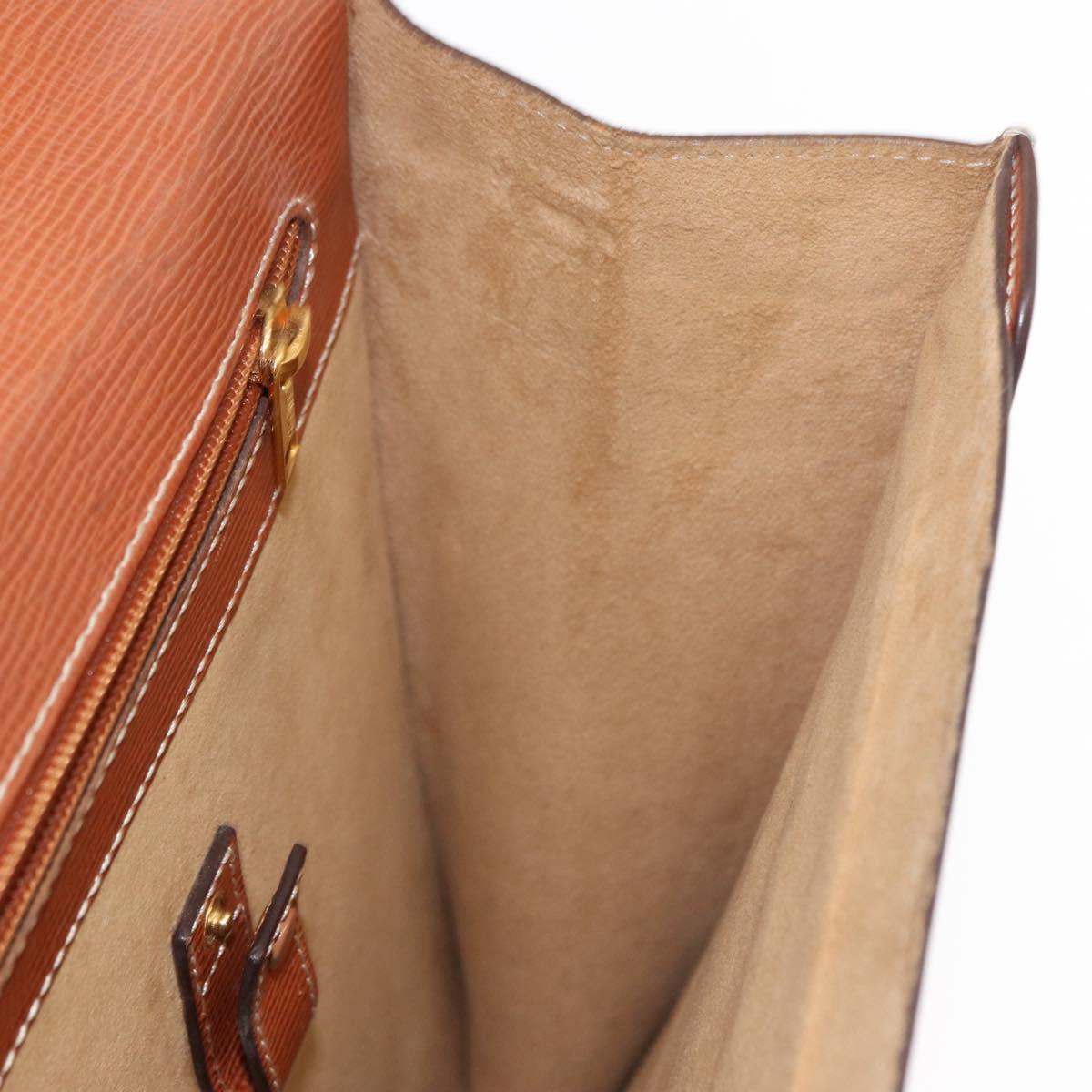 LOEWE Anagram Briefcase Leather Green Gold Auth bs30318