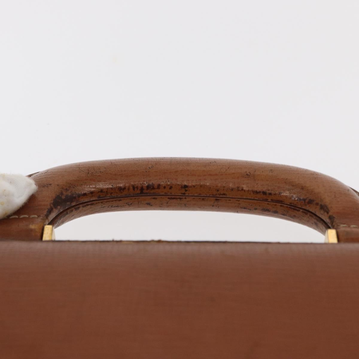 LOEWE Anagram Briefcase Leather Green Gold Auth bs30318