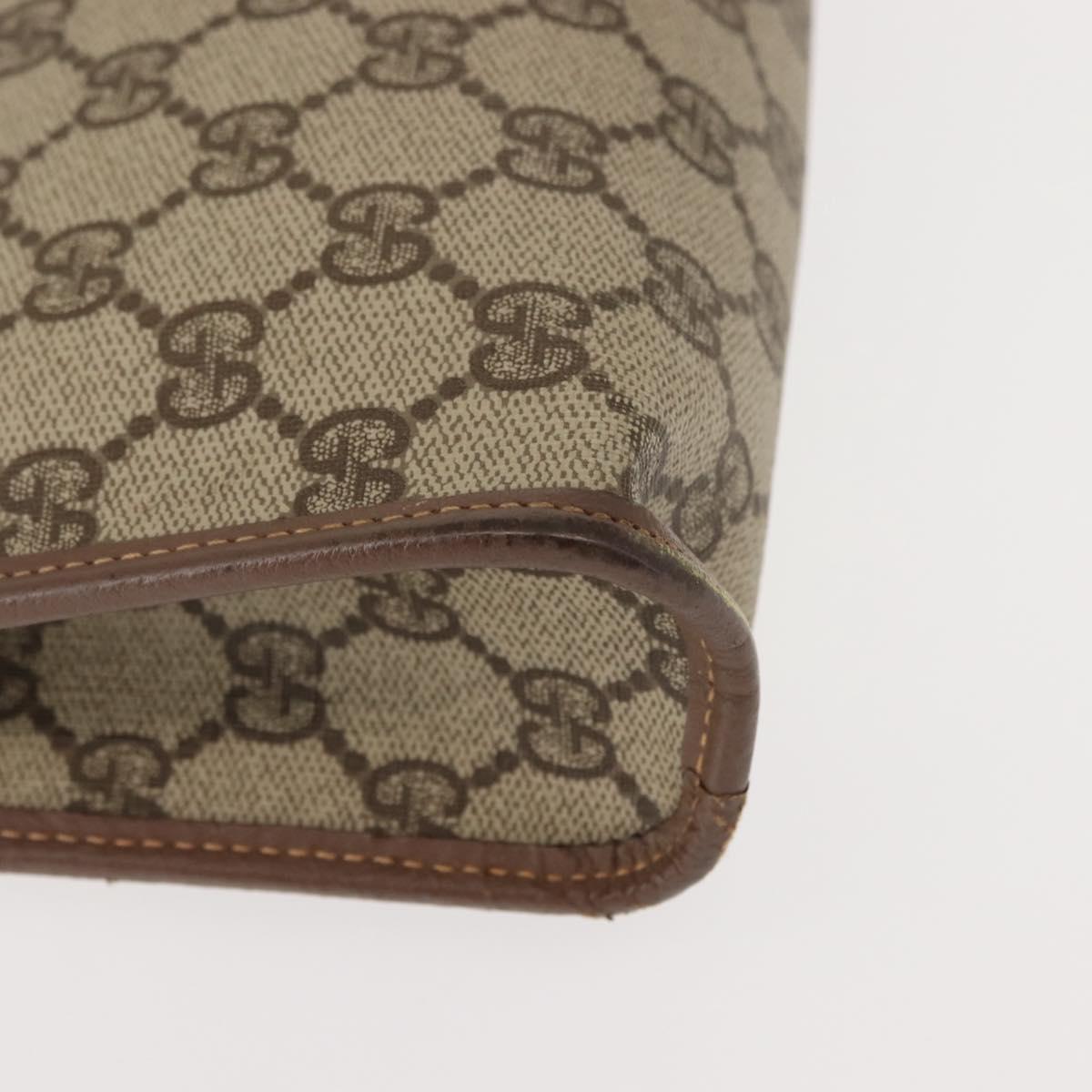 GUCCI GG Supreme Clutch Bag PVC Beige Gold 014 122 6063 Auth bs30320