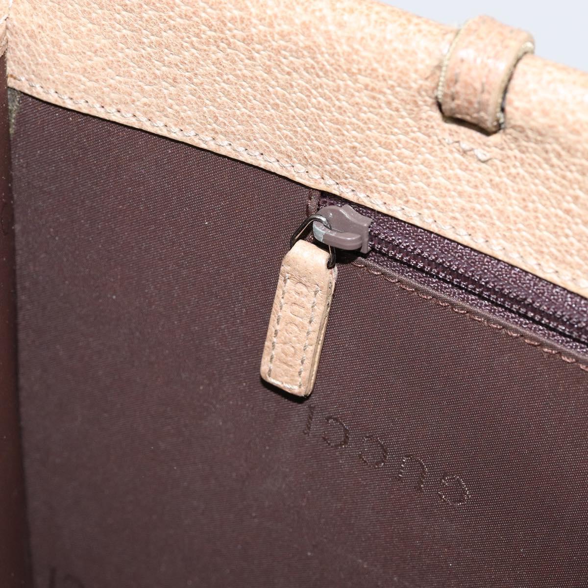 GUCCI Tote Bag Leather Beige 002 1047 Auth bs30322