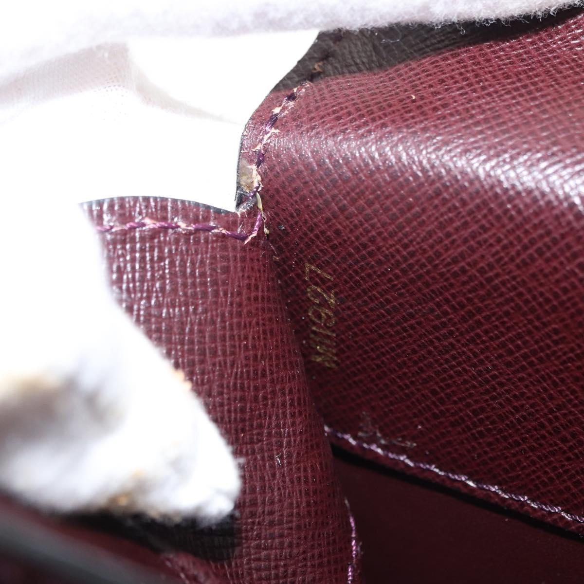 LOUIS VUITTON Taiga Leather Ural Briefcase Acajou M30026 LV Auth bs30328