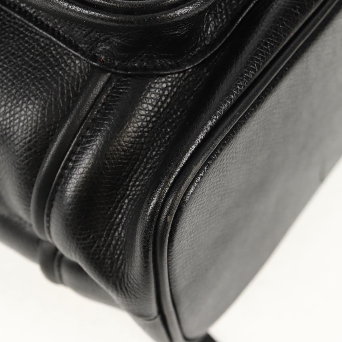 Gianni Versace Sunburst Backpack Leather Black Gold Auth bs30337