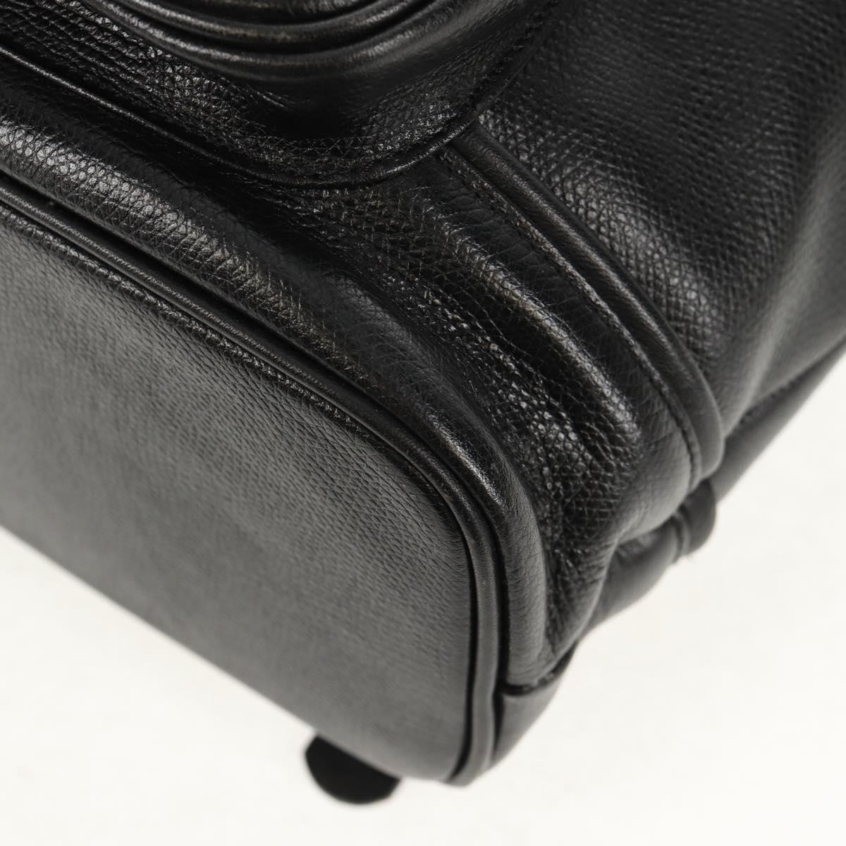 Gianni Versace Sunburst Backpack Leather Black Gold Auth bs30337