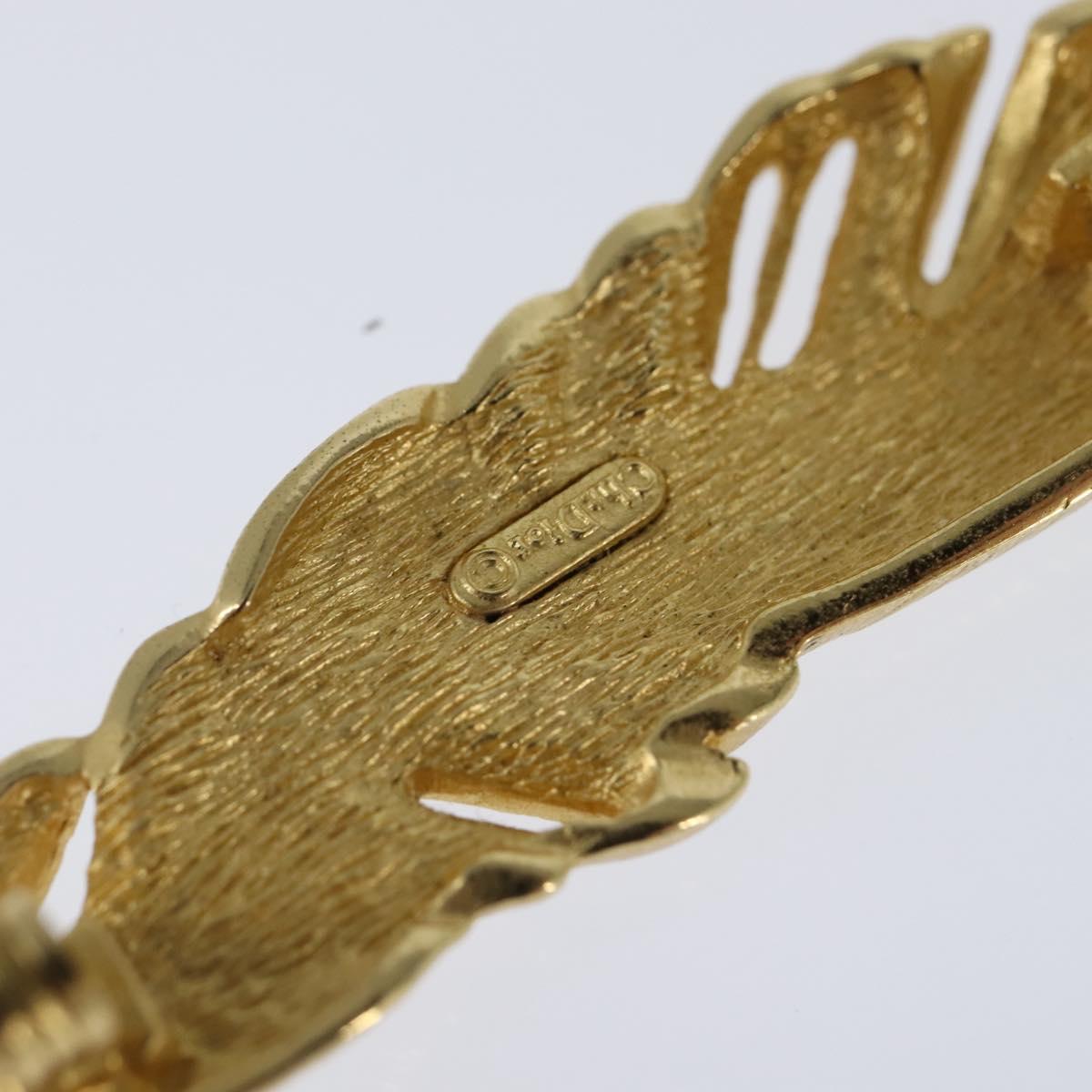 Christian Dior Feather Brooch metal Gold Auth bs30359